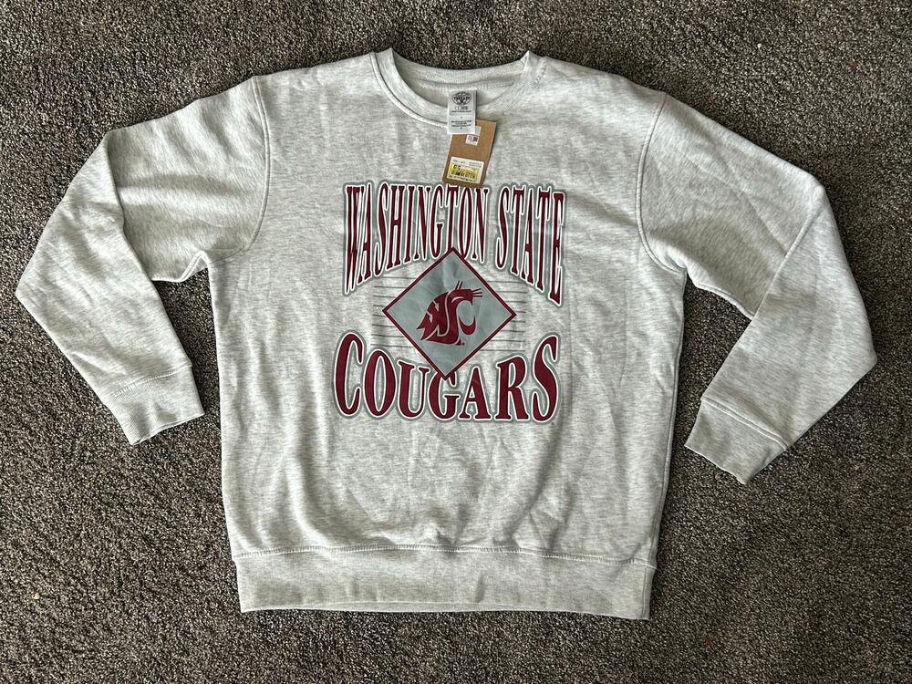 Washington State Cougars Large Gray Crewneck Rivalry Threads Sweatshirt (NWT)